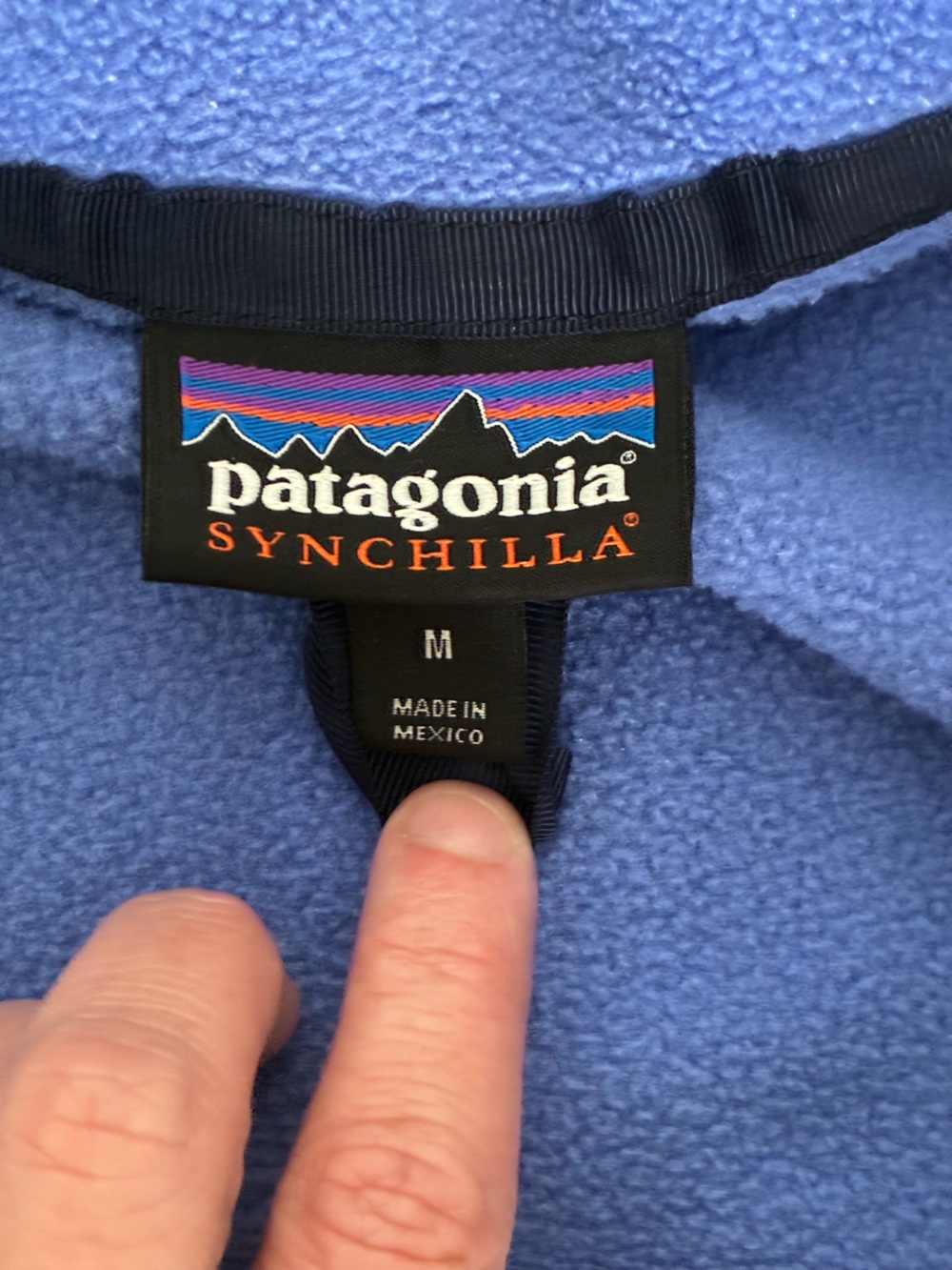 EUC Patagonia Synchilla Snap-T Fleece Vest Womens Mens Medium Blue Colorblock - Picture 2 of 12